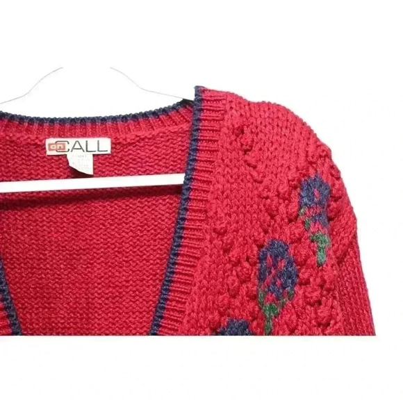 Vintage 80s 90s Grandpa Cardigan Sweater Size Large Classic Knit Ramie Argyle - Picture 3 of 12